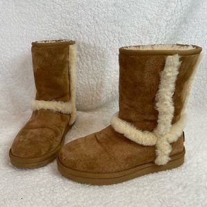 UGG Australia Chestnut Fur Trim Boots 100583 Size 6 Hardly Worn
